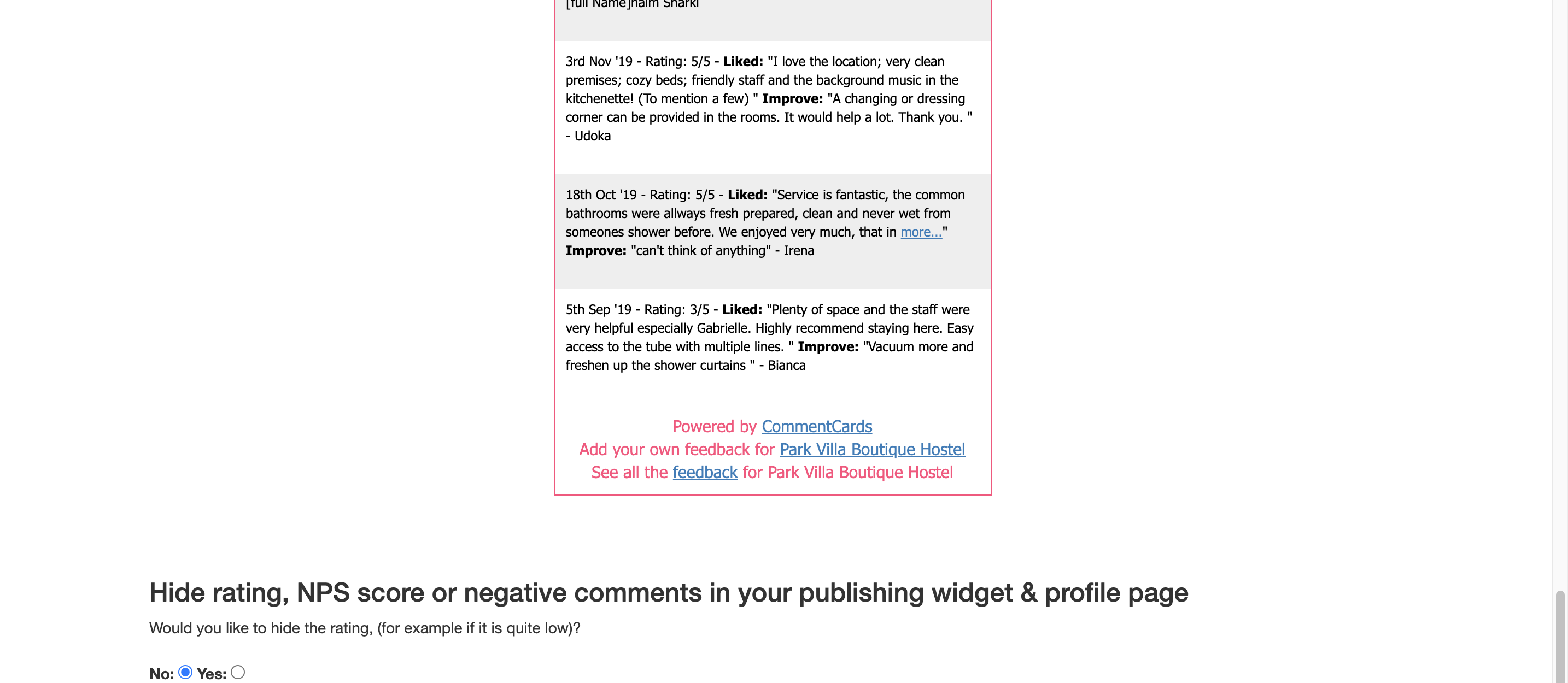 3/9 Customise what is shown on your list of reviews
